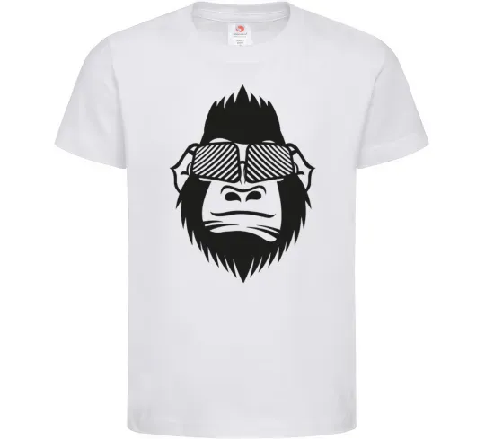 Дитяча футболка Gorilla in glasses Білий фото