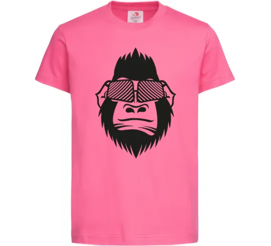 Дитяча футболка Gorilla in glasses Яскраво-рожевий фото