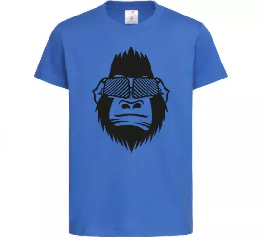 Дитяча футболка Gorilla in glasses Яскраво-синій фото