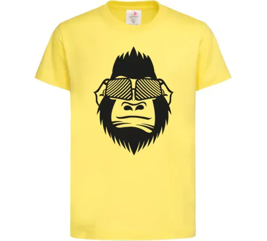 Дитяча футболка Gorilla in glasses Лимонний фото