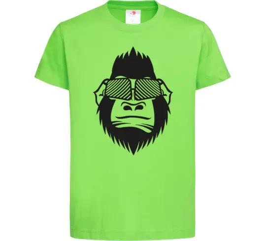Дитяча футболка Gorilla in glasses Лаймовий фото