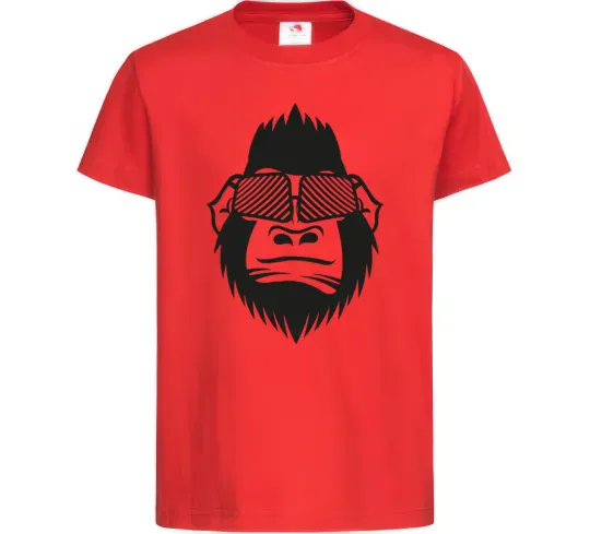 Дитяча футболка Gorilla in glasses Червоний фото
