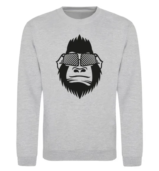Свитшот Gorilla in glasses Серый меланж фото