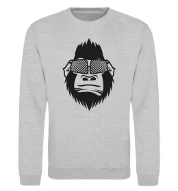 Світшот Gorilla in glasses Сірий меланж фото
