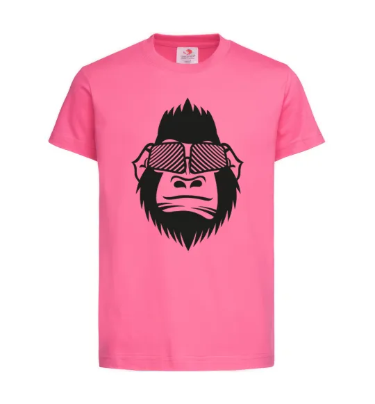 Дитяча футболка Gorilla in glasses Яскраво-рожевий фото