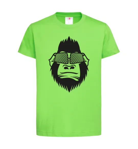 Дитяча футболка Gorilla in glasses Лаймовий фото