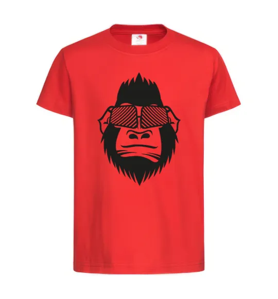Дитяча футболка Gorilla in glasses Червоний фото