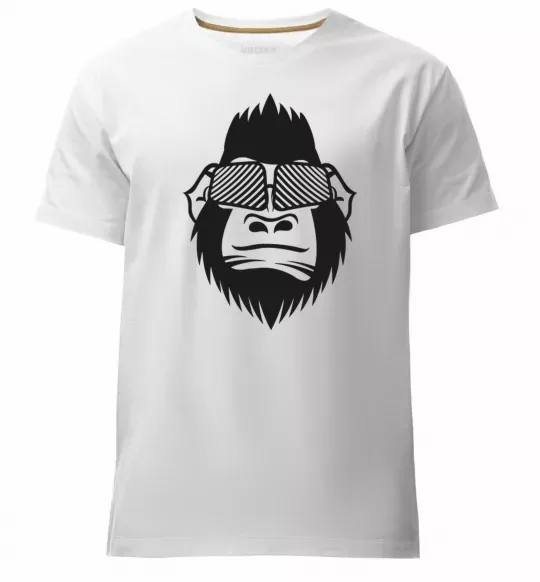 Чоловіча преміум футболка Gorilla in glasses Білий фото