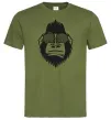 Мужская футболка Gorilla in glasses Оливковый фото