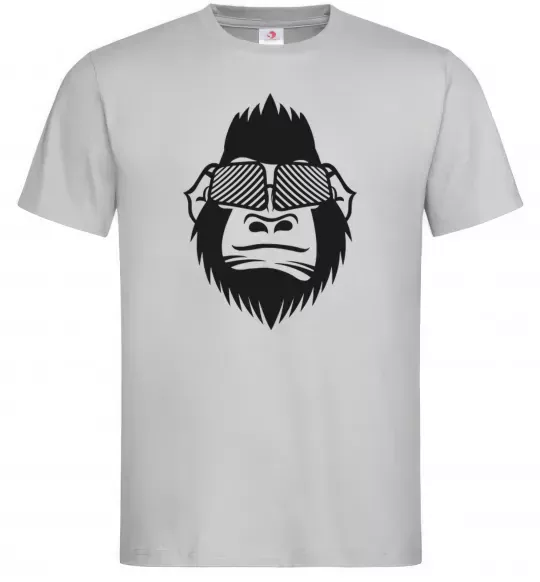 Мужская футболка Gorilla in glasses Серый фото