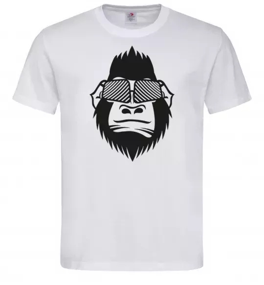 Мужская футболка Gorilla in glasses Белый фото