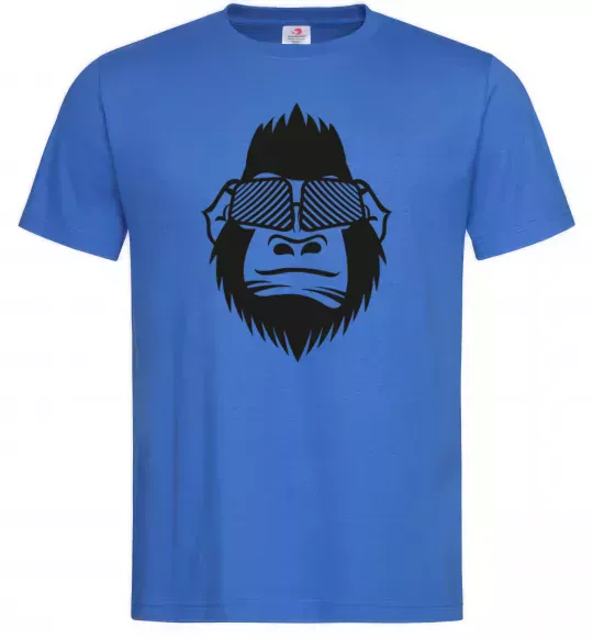 Мужская футболка Gorilla in glasses Ярко-синий фото