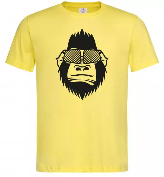 Мужская футболка Gorilla in glasses Лимонный фото