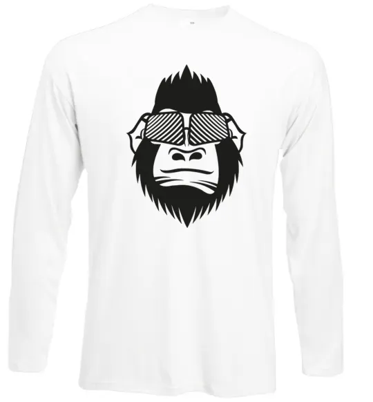 Лонгслив Gorilla in glasses Белый фото
