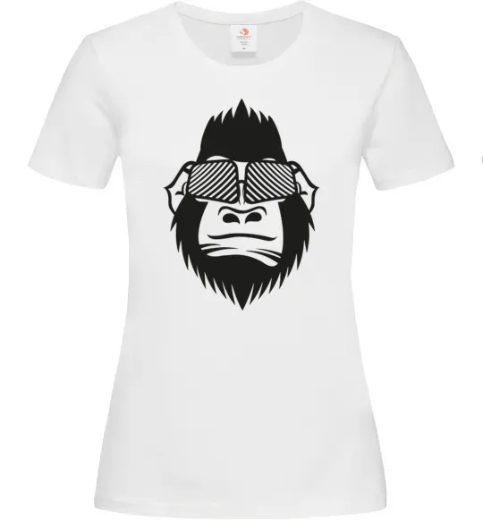 Жіноча футболка Gorilla in glasses Білий фото