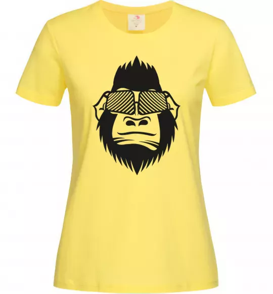 Жіноча футболка Gorilla in glasses Лимонний фото