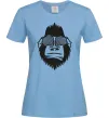 Жіноча футболка Gorilla in glasses Блакитний фото