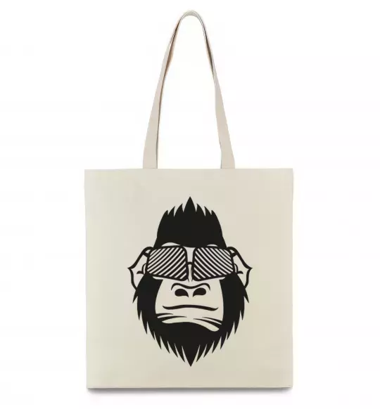 Эко-сумка Gorilla in glasses Бежевый фото
