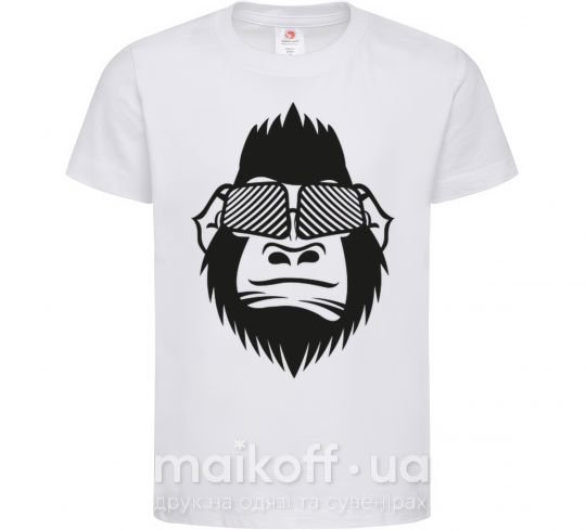Детская футболка Gorilla in glasses Белый фото