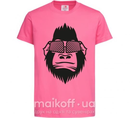 Детская футболка Gorilla in glasses Ярко-розовый фото