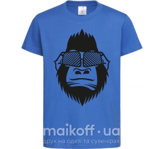 Дитяча футболка Gorilla in glasses Яскраво-синій фото