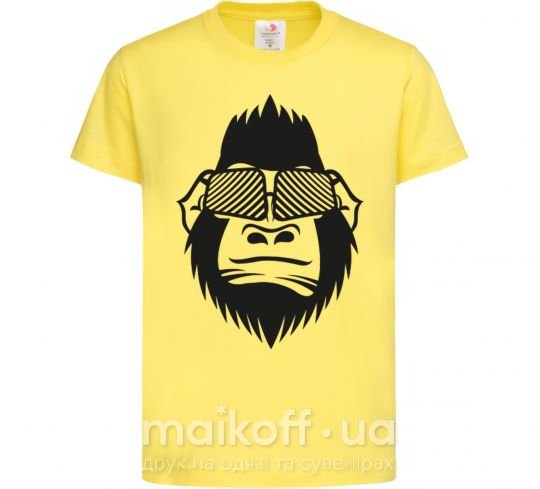Дитяча футболка Gorilla in glasses Лимонний фото