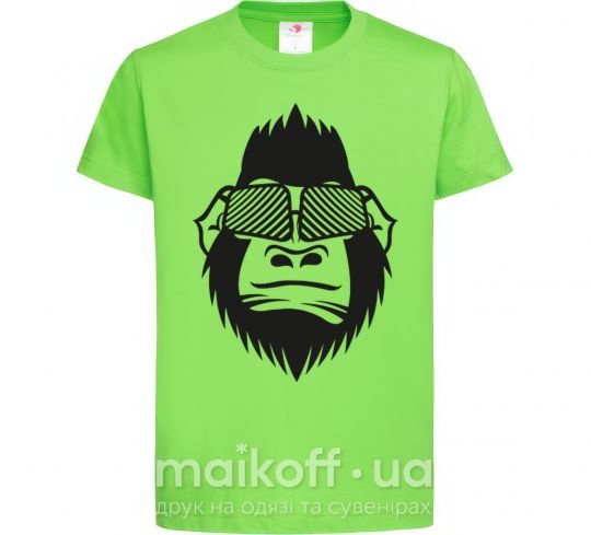 Детская футболка Gorilla in glasses Лаймовый фото