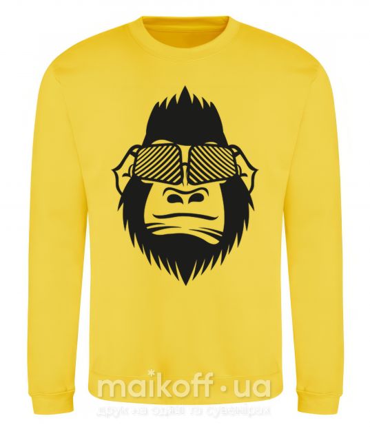 Світшот Gorilla in glasses Сонячно жовтий фото