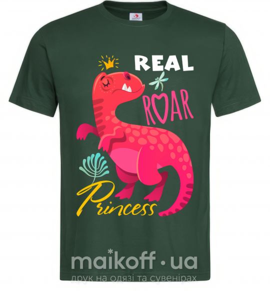 Мужская футболка Real roar princess Темно-зеленый фото