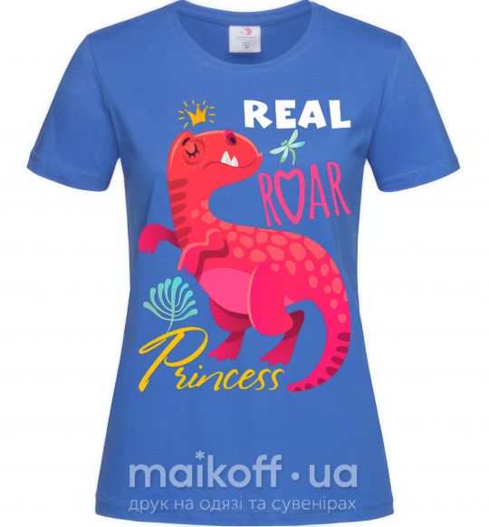 Жіноча футболка Real roar princess Яскраво-синій фото