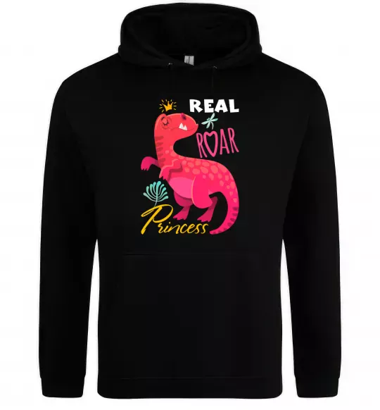 Чоловіча толстовка (худі) Real roar princess Чорний фото