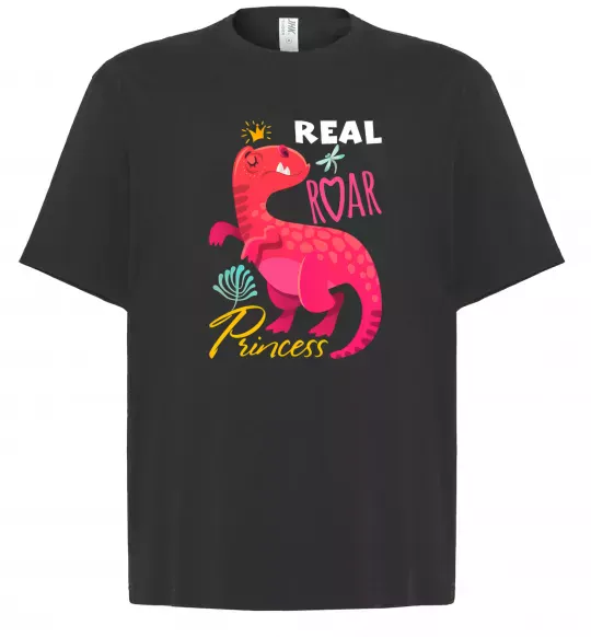 Футболка Оверсайз Real roar princess Черный фото