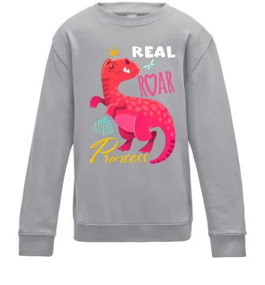 Дитячий світшот Real roar princess Сірий меланж фото