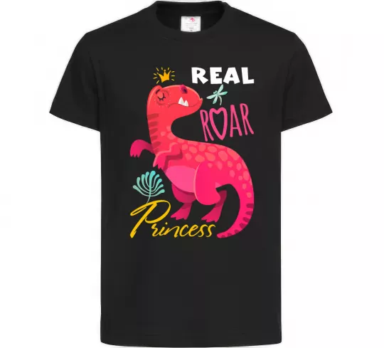 Детская футболка Real roar princess Черный фото