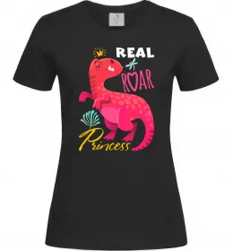 Женская футболка Real roar princess Черный фото