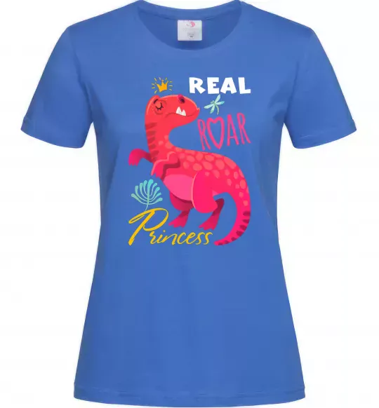 Женская футболка Real roar princess Ярко-синий фото