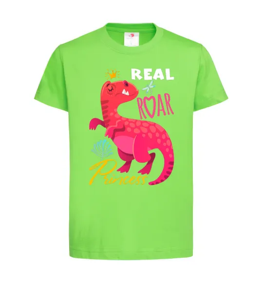 Детская футболка Real roar princess Лаймовый фото