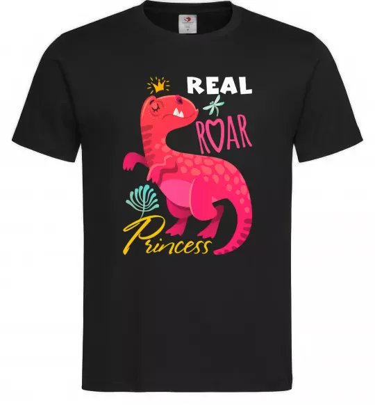 Мужская футболка Real roar princess Черный фото