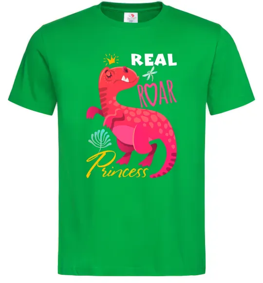 Мужская футболка Real roar princess Зеленый фото