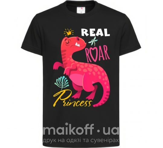 Детская футболка Real roar princess Черный фото