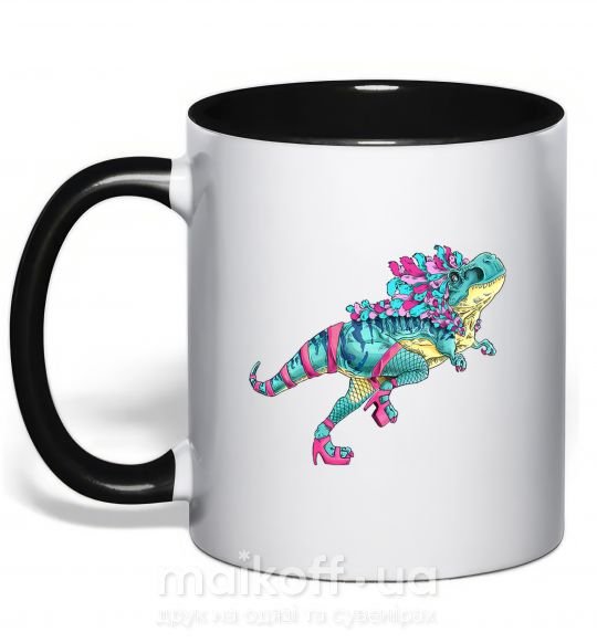Чашка з кольоровою ручкою T-Rex cabaret Чорний фото