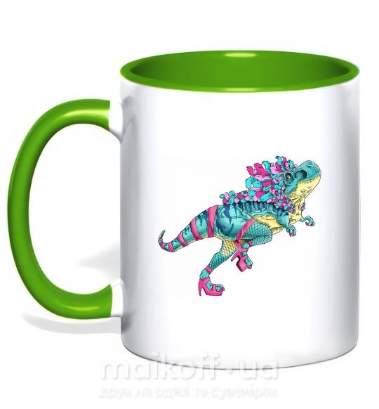 Чашка з кольоровою ручкою T-Rex cabaret Зелений фото