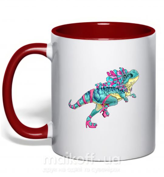 Чашка з кольоровою ручкою T-Rex cabaret Червоний фото