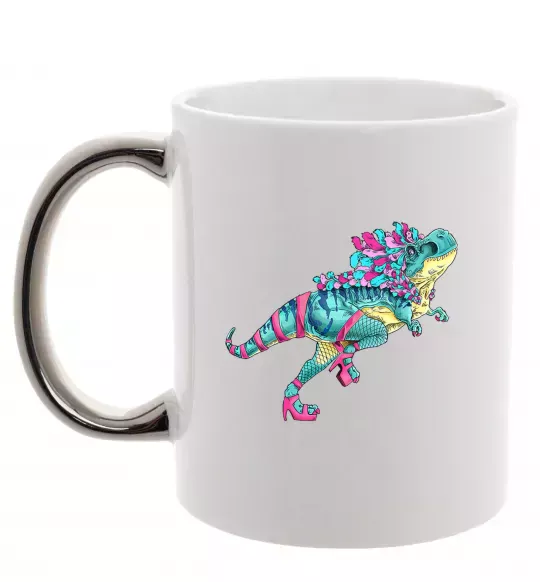 Чашка с цветной ручкой T-Rex cabaret Серебро фото