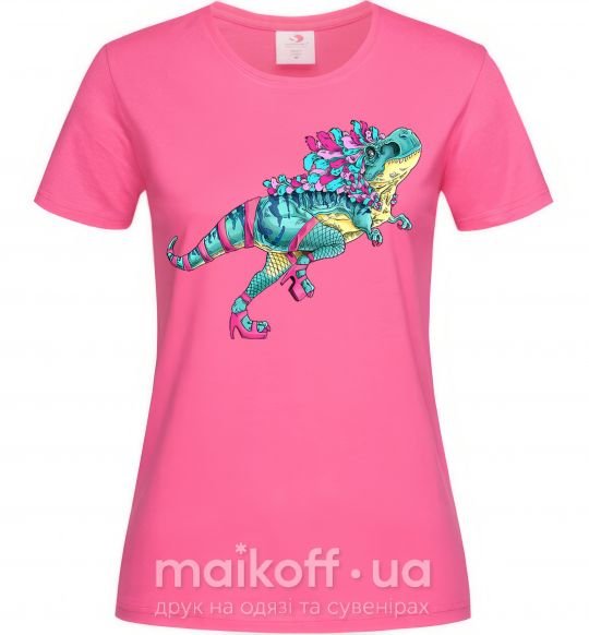 Жіноча футболка T-Rex cabaret Яскраво-рожевий фото
