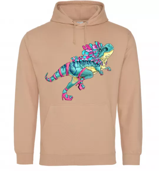Женская толстовка (худи) T-Rex cabaret Песочный фото