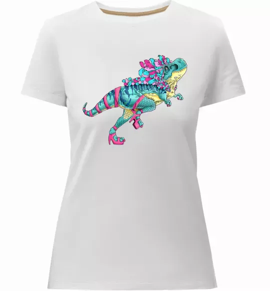 Женская премиум футболка T-Rex cabaret Белый фото