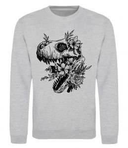 Світшот T-Rex skull in flowers