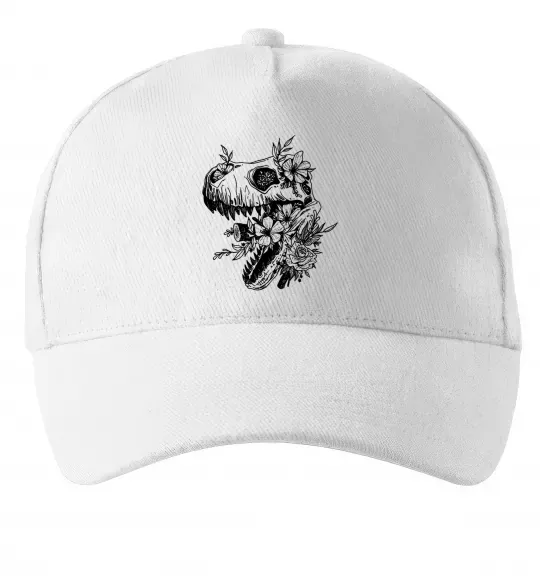 Кепка T-Rex skull in flowers Білий фото