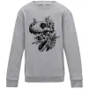 Детский Свитшот T-Rex skull in flowers Серый меланж Детский Свитшот T-Rex skull in flowers Серый меланж фото